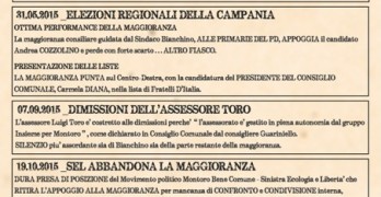 MONTORO: Gazzettino delle opposizioni. De Giovanni prende le distanze