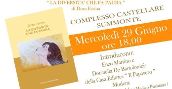 Il 29/06 l’ass. Il Volo del Falco, presenta il libro di Dora Farina “La diversità che fa paura”