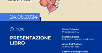 “Un amore infino” Venerdì 24 maggio la presentazione del libro di Anna Risi Todisco a Capaccio Scalo